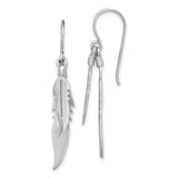 Sterling Silver Feather Dangle Earrings, Lightweight Boho Jewelry with Nature-Inspired Design
