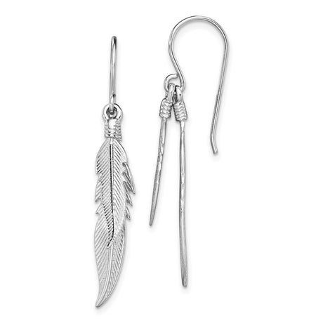 Sterling Silver Feather Dangle Earrings, Lightweight Boho Jewelry with Nature-Inspired Design