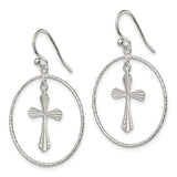 Sterling Silver Cross Pendant with Circle Frame, Polished Two-Tone Religious Jewelry for Men and Women