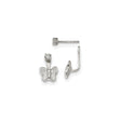 Sterling Silver Butterfly Stud Earrings with Cubic Zirconia, Dainty Nature-Inspired Design