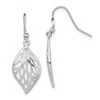 Sterling Silver Leaf Dangle Earrings, Openwork Botanical Design, Nature Inspired Jewelry
