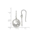 Sterling Silver Dangle Earrings with Open Circle Clover, Celtic Knots and Shamrock Motifs
