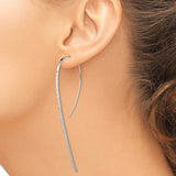 Sterling Silver Threader Earrings, Minimalist Hammered Bar Drop Design for Women