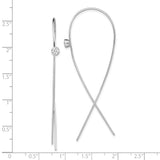 Sterling Silver Threader Earrings with Clear Cubic Zirconia, Minimalist Open Hoop Design