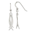 Sterling Silver Dangle Earrings with Curved Strands, Modern Abstract Drop Style for Women