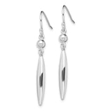 Sterling Silver Dangle Earrings with Elongated Bar Drops and Polished Accents, Minimalist Style