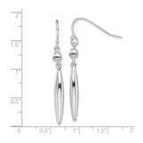 Sterling Silver Dangle Earrings with Elongated Bar Drops and Polished Accents, Minimalist Style