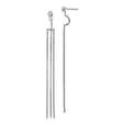 Sterling Silver Dangle Earrings with Cubic Zirconia, Minimalist Chain Threader Drop Design