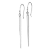 Sterling Silver Drop Earrings, Minimalist Tapered Bar Design, Long Linear Dangles, Contemporary Style