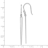 Sterling Silver Drop Earrings, Minimalist Tapered Bar Design, Long Linear Dangles, Contemporary Style