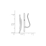 Sterling Silver Ear Climber Earrings, Minimalist Sleek Bar Design for Women