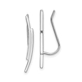 Sterling Silver Ear Climber Earrings, Minimalist Sleek Bar Design for Women