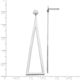 Sterling Silver Drop Earrings with Open Triangle Design, Modern Minimalist Style for Women