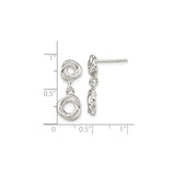 Sterling Silver Love Knot Drop Earrings with Double Open Knot Design for Women