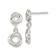 Sterling Silver Love Knot Drop Earrings with Double Open Knot Design for Women