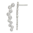 Sterling Silver Drop Earrings with Cubic Zirconia, Cascading Bubble Design
