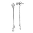 Sterling Silver Drop Earrings with Cubic Zirconia, Delicate Threader Style for Women