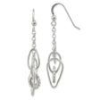 Sterling Silver Dangle Earrings with Cubic Zirconia, Teardrop and Marquise Loops