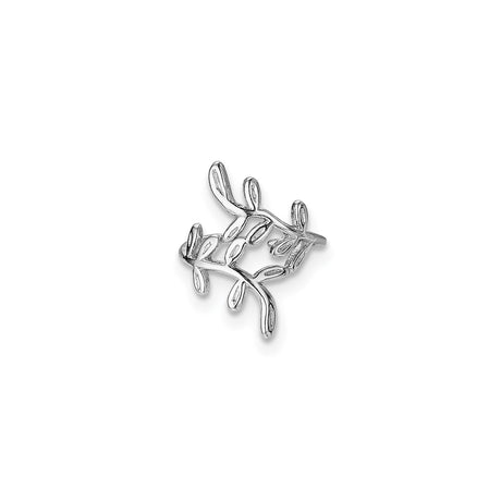 Sterling Silver Leaf Branch Ring for Women with Openwork Vine and Botanical Motif, Nature Inspired Organic Design, Stackable Minimalist Silver Band, Delicate Floral Harmony Symbol Jewelry