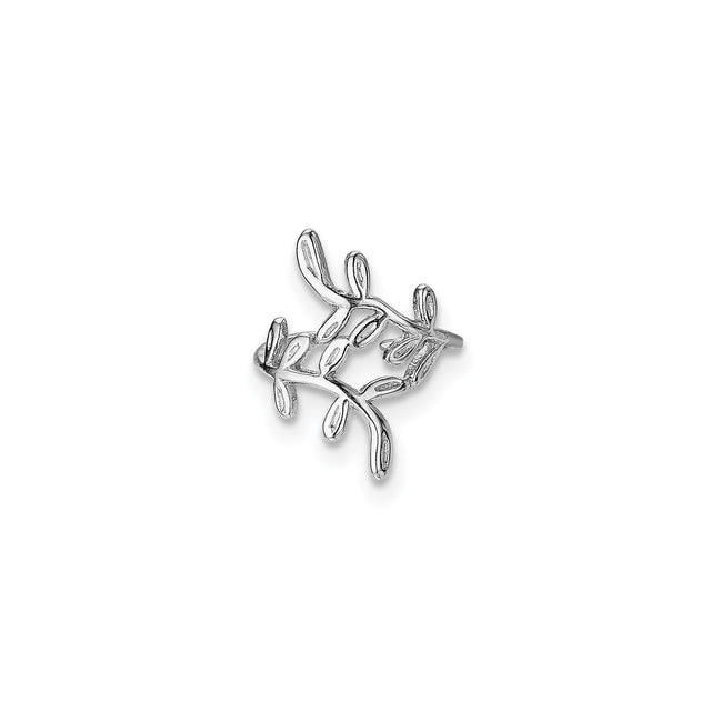Sterling Silver Leaf Branch Ring for Women with Openwork Vine and Botanical Motif, Nature Inspired Organic Design, Stackable Minimalist Silver Band, Delicate Floral Harmony Symbol Jewelry