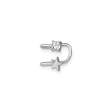Sterling Silver Moon Star Ear Cuff Nonpierced CZ Accent