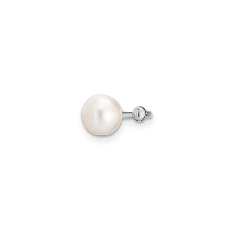 Sterling Silver Pearl Nose Stud Minimalist Round Pearl