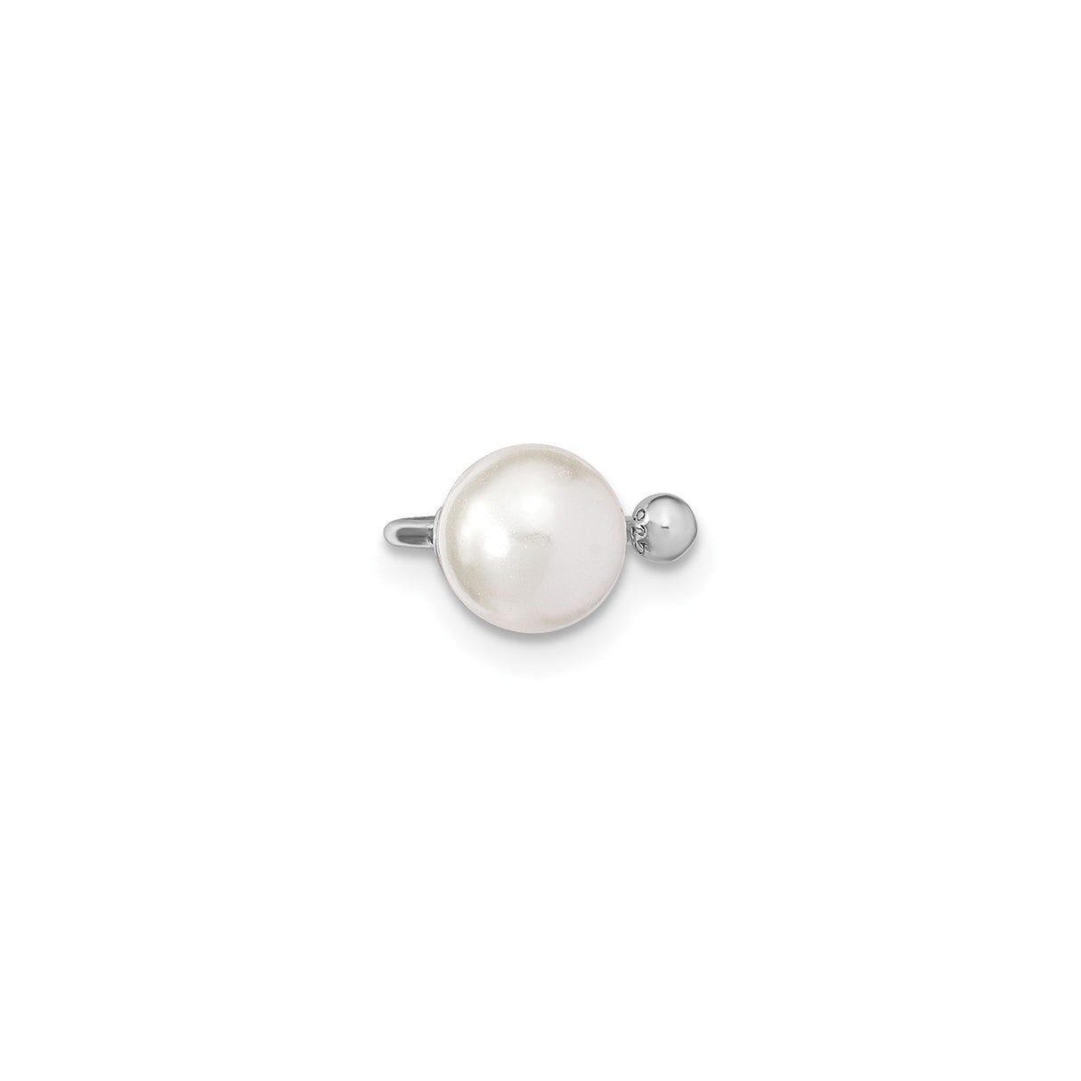 Sterling Silver Pearl Nose Stud Minimalist Round Pearl