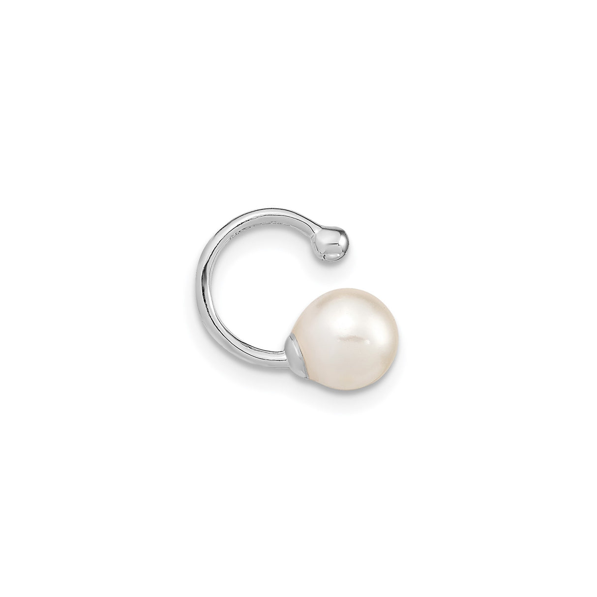 Sterling Silver Pearl Nose Stud Minimalist Round Pearl