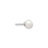 Sterling Silver Pearl Nose Stud for Women, Minimalist Round White Pearl Piercing Jewelry, Dainty Elegant Body Jewelry for Daily Wear, Subtle Silver Stud with Clean Modern Design