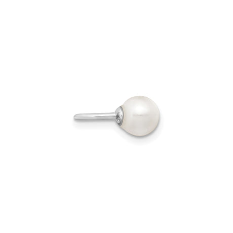 Sterling Silver Pearl Nose Stud for Women, Minimalist Round White Pearl Piercing Jewelry, Dainty Elegant Body Jewelry for Daily Wear, Subtle Silver Stud with Clean Modern Design