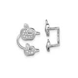 Sterling Silver Apple Cufflinks for Men with Sparkling Crystal Studded Design, Symbolic Apple Motif Jewelry for Educators and Professionals, Elegant Formal Business and Office Accessories