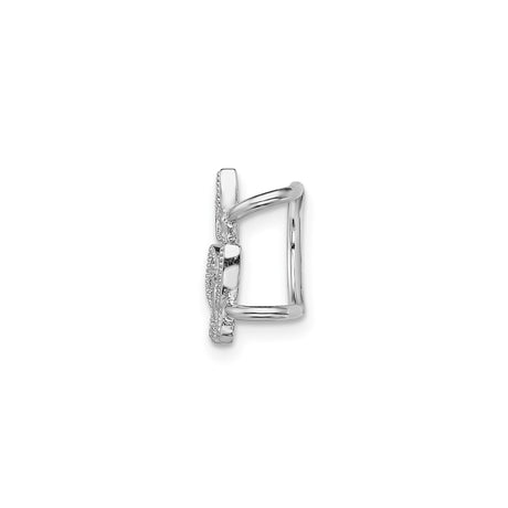 Sterling Silver Butterfly Ring Dual Pave Cubic Zirconia