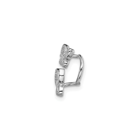 Sterling Silver Open Wrap Ring With Pave Crystal Butterfly