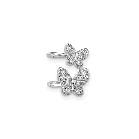 Sterling Silver Wrap Ring with Pavé Crystal Butterfly Design, Adjustable Open Ring for Women, Elegant Fashion Jewelry, Feminine Stackable Ring, Nature Inspired Symbolic Butterfly Motif