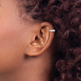 Sterling Silver Pave CZ Ear Cuffs Nonpierced Clip Earrings