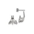Sterling Silver Front Back Earrings with Cubic Zirconia, Modern Statement Design