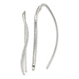 Sterling Silver Threader Earrings with Cubic Zirconia, Curved Bar Minimalist Design