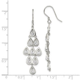 Sterling Silver Chandelier Dangle Earrings with Teardrop Cubic Zirconia Stones, Formal Jewelry for Women
