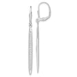 Sterling Silver Drop Earrings with Cubic Zirconia, Tapered Bar Design, Leverback Closure