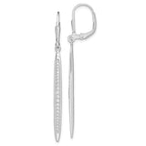 Sterling Silver Drop Earrings with Cubic Zirconia, Tapered Bar Design, Leverback Closure