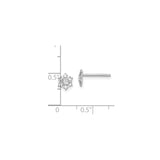Sterling Silver Snowflake Stud Earrings with Cubic Zirconia Center, Winter Holiday Design