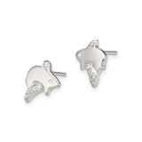Sterling Silver Orca Whale Stud Earrings with Cubic Zirconia, Ocean Animal Theme