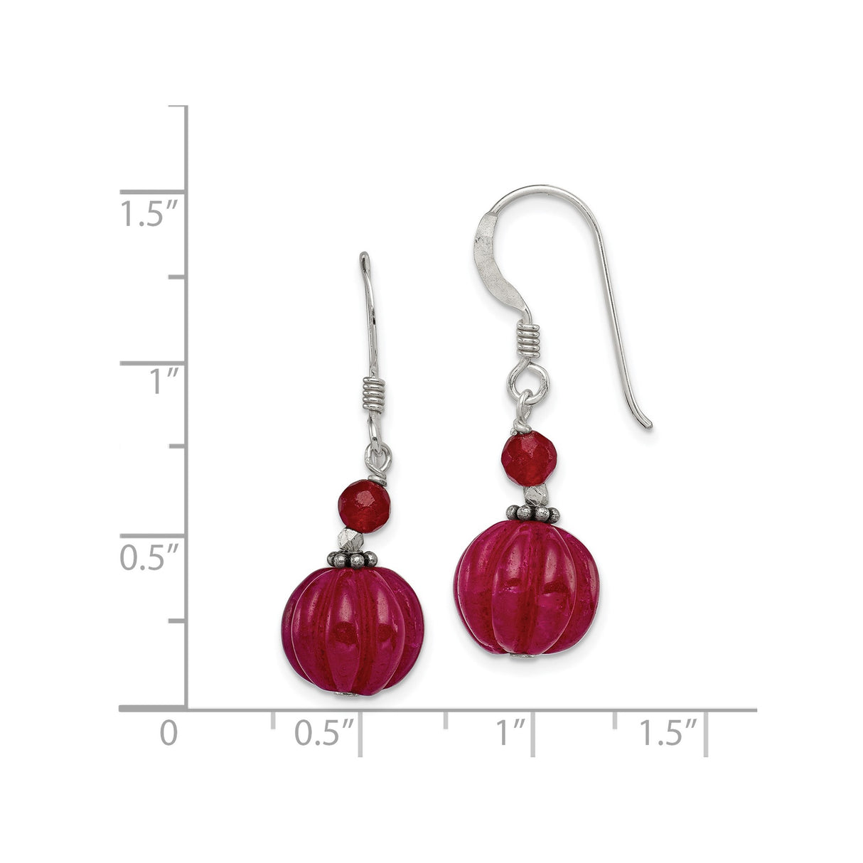 Sterling Silver Dangle Earrings with Aventurine and Quartz Beads, Boho Drop Design