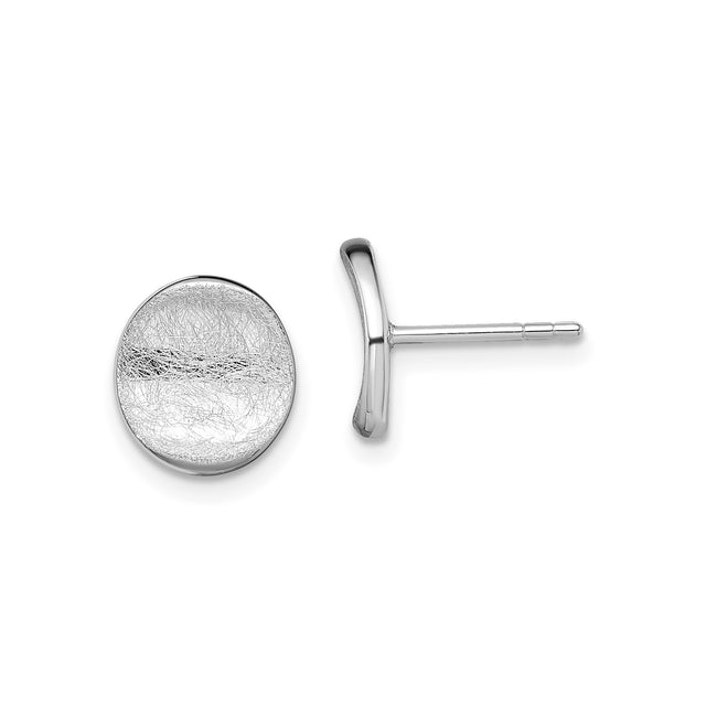 Sterling Silver Round Stud Earrings with Textured Brushed Finish, Minimalist Matte Design