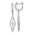 Sterling Silver Cross Dangle Earrings with Cubic Zirconia, Cutout Faith-Inspired Design