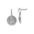 Sterling Silver Drop Earrings with Cubic Zirconia, Swirl Design and Abstract Detailing