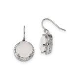 Sterling Silver Drop Earrings with Milky White Gemstones and Celtic Knot Design