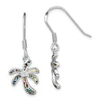Sterling Silver Dangle Earrings with Abalone Shell, Palm Tree Design, Tropical Boho Style