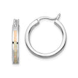 Sterling Silver Hoop Earrings with Created Opal Inlay, Minimalist Lightweight Design