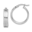 Sterling Silver Hoop Earrings with Textured Fish Scale Pattern and Polished Finish for Women